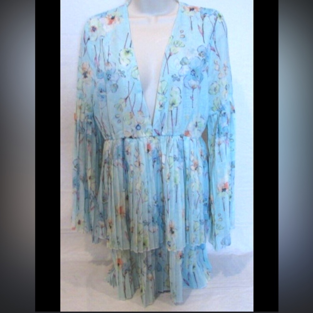 SHEIN Floral Mini Dress - Light Blue